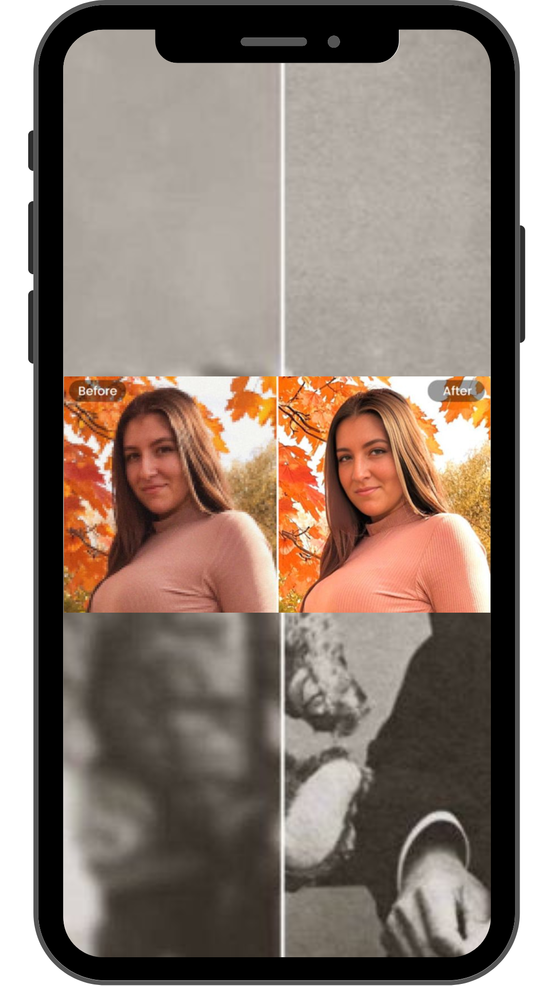 Remini mod apk added Face focus and sharper edges on image